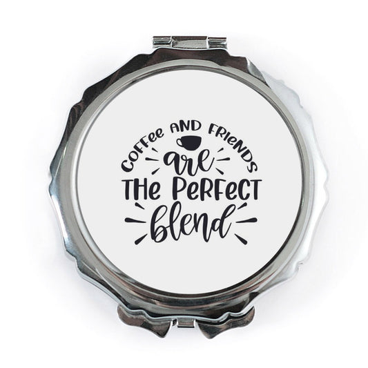 Coffee Friends Pocket Mirror, Perfect Blend Mirror, Gift for Friend, Best Friend Gift, Coffee Lover Gift, Compact Mirror, Fun Mirror - Tawshia