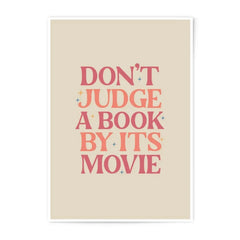 Book Lover Photographic Print, Funny Quote Wall Art, Don't Judge a Book by Its Movie, Literary Home Decor, Bookish Gift, Retro Art - Tawshia