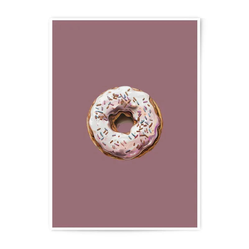 Donut Photographic Print, Food Art Print, Bakery Decor, Kitchen Wall Art, Dessert Photography, Sprinkles Donut Photo, Yummy Treat Print - Tawshia
