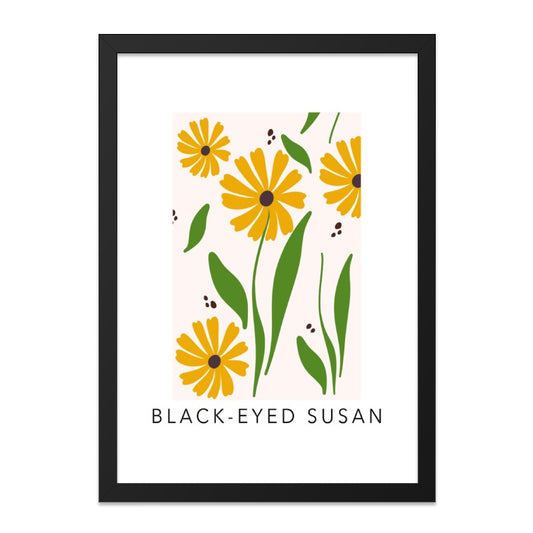 Black Eyed Susan Wall Art, Floral Art Print, Botanical Wall Decor, Modern Flower Print, Yellow Flower Art, Daisy Flower Art - Tawshia
