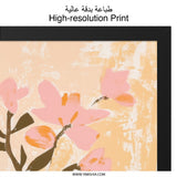 Floral Still Life Wall Art, Kitchen Wall Decor, Modern Art Print, Flower Vase Artwork, Orange Art, Botanical Art, Home Decor, Framed Art - Tawshia