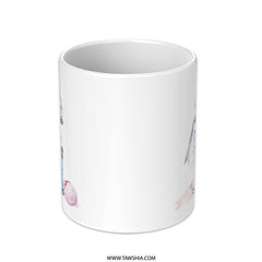 Watercolor Cake Safe Mug, Whimsical Foodie Gift, Pink Blue Kitchen Decor, Cute Bakery Lover Coffee Cup, Unique Art Gift Mug - Tawshia