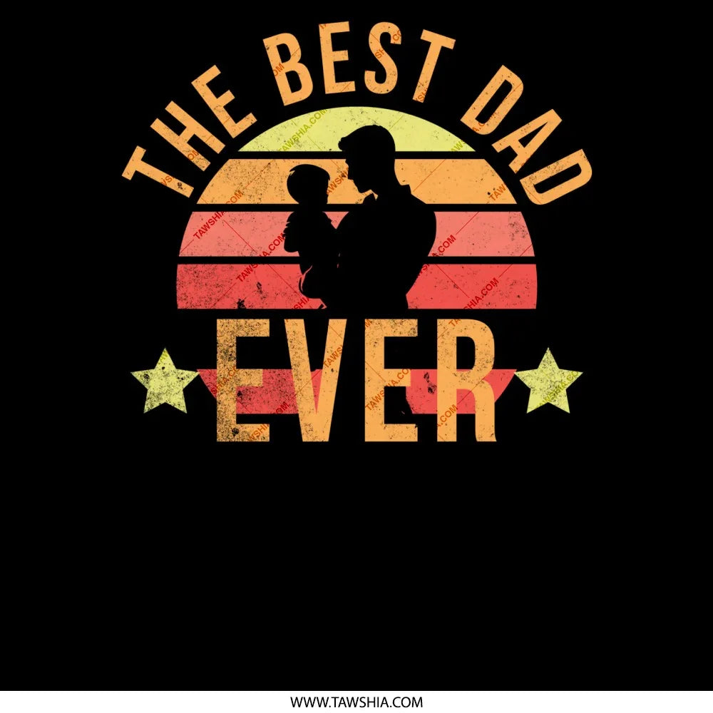 The Best Dad Ever Retro Sunset Silhouette product