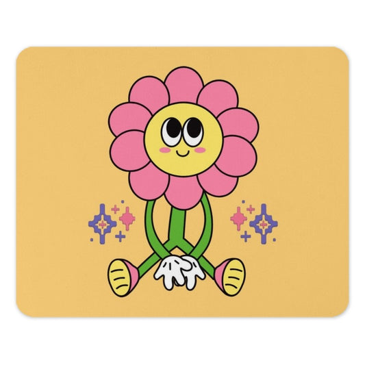 Groovy Flower Mouse Pad, Retro Computer Accessory, Cute Desk Decor, Floral Gaming Pad, Trendy Office Gift, Y2K Style Mouse Mat - Tawshia