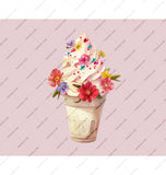 Floral Decorated Ice Cream Cup with Sprinkles product