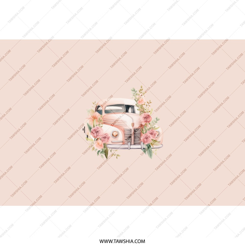Vintage Truck Tumbler, Floral Truck Tumbler, Retro Car Tumbler, Flower Tumbler, Cute Tumbler, Travel Tumbler, Gift for Her, Car Lover Gift - Tawshia