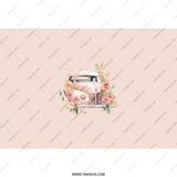 Vintage Truck Tumbler, Floral Truck Tumbler, Retro Car Tumbler, Flower Tumbler, Cute Tumbler, Travel Tumbler, Gift for Her, Car Lover Gift - Tawshia