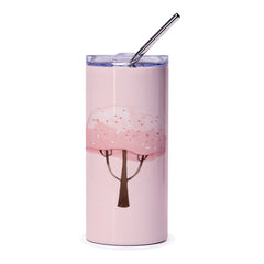 Pink Tree Tumbler, Watercolor Tree Tumbler, Floral Tumbler, Pink Tumbler, Tree Design Tumbler, Pretty Tumbler, Gift for Her, Spring Tumbler - Tawshia