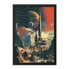 Sci Fi Wall Art, Futuristic Cityscape Print, Space Station Artwork, Fantasy Landscape, Retro Sci Fi Decor, Science Fiction Gift - Tawshia