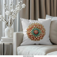Dahlia Pillow, Flower Pillow, Floral Throw Pillow, Decorative Pillow, Home Decor Pillow, Couch Pillow, Accent Pillow, Bedroom Pillow, Unique - Tawshia
