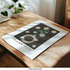 Thank You Daisy Photographic Print, Floral Wall Art, Flower Vase Illustration, Modern Home Decor, Minimalist Art Print, Gift Idea - Tawshia