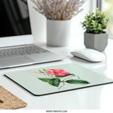 Pink Flower Mouse Pad, Floral Mousepad, Botanical Art Gift, Elegant Office Decor, Trendy Computer Accessory, Flower Illustration - Tawshia