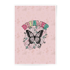 Dreamer Butterfly Photographic Prints, Floral Art Print, Wall Decor, Pastel Pink Print, Home Decor, Girly Room Decor, Aesthetic Art - Tawshia