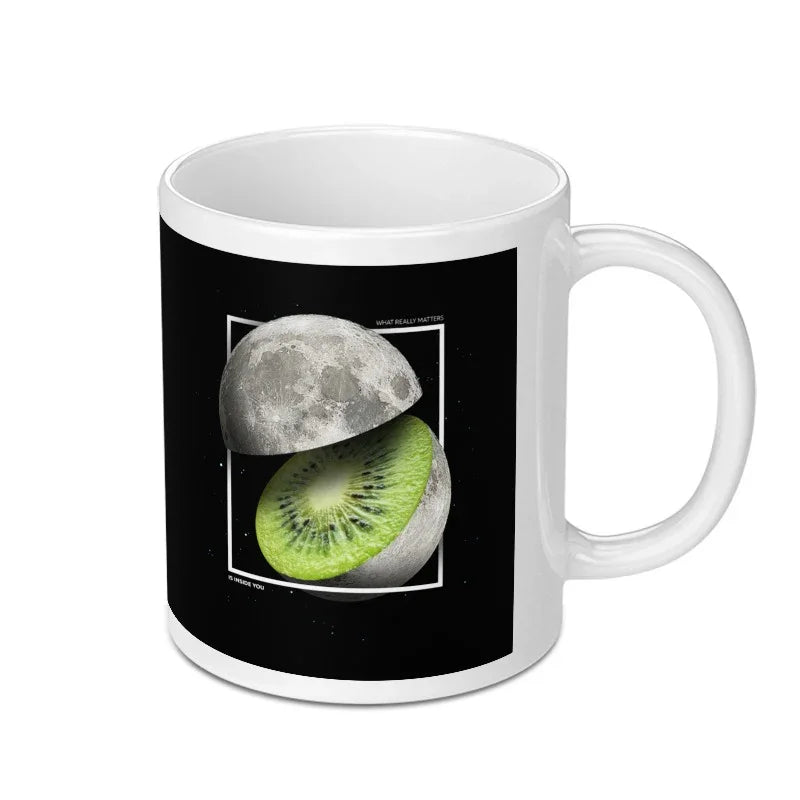 Bizarre Moon and Kiwi Art Design Coffee Mug product