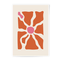 Abstract Flower Photographic Print, Retro Floral Wall Art, Pink and Orange Botanical Print, Mid Century Modern Art, Home Decor - Tawshia