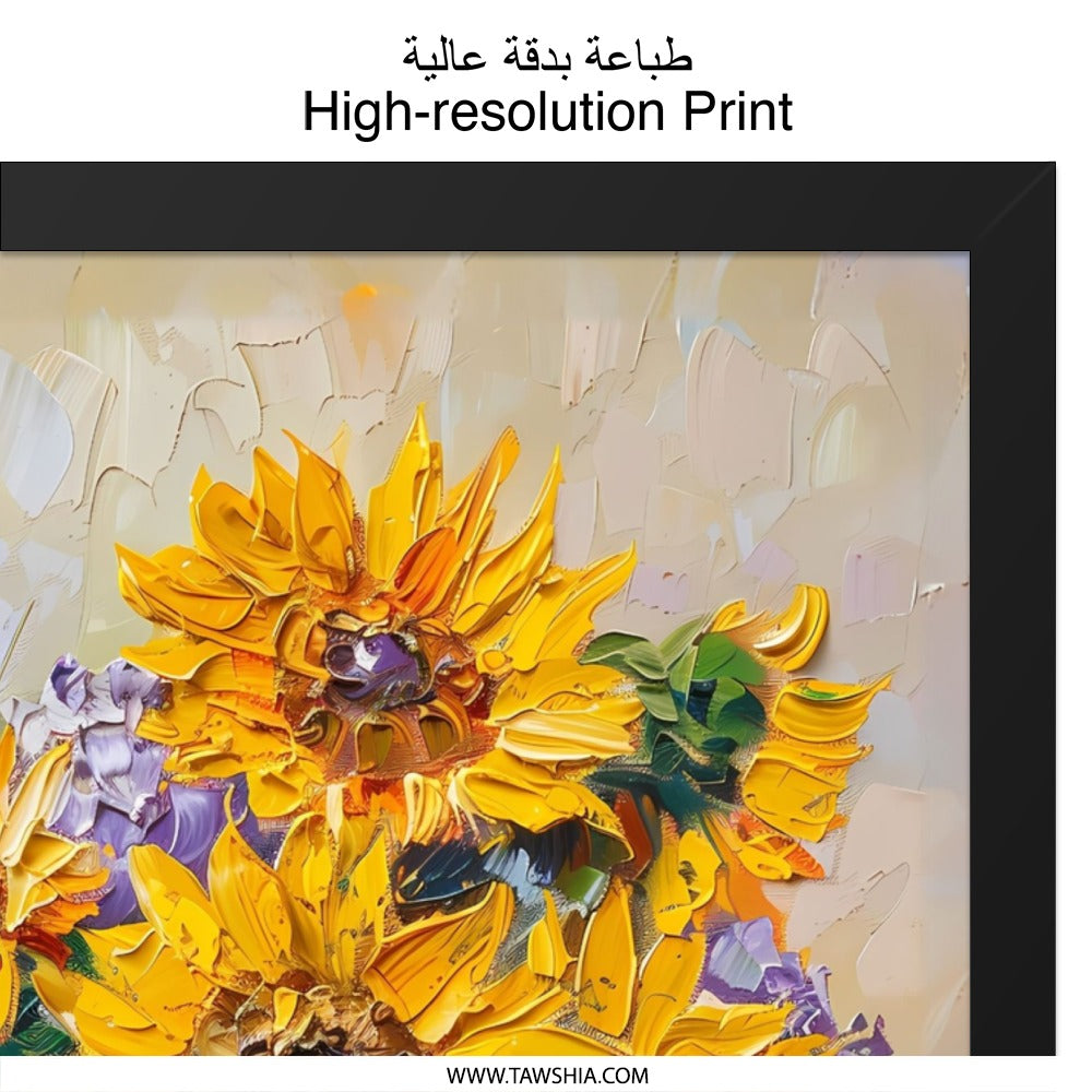 Sunflower Wall Art, Floral Wall Decor, Vase of Sunflowers, Flower Painting Print, Rustic Wall Art, Botanical Wall Art Print, Farmhouse Art - Tawshia