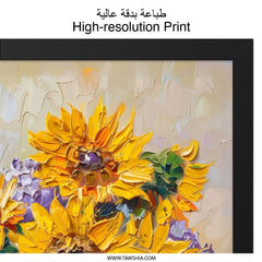 Sunflower Wall Art, Floral Wall Decor, Vase of Sunflowers, Flower Painting Print, Rustic Wall Art, Botanical Wall Art Print, Farmhouse Art - Tawshia