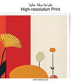Abstract Floral Photographic Print, Modern Botanical Art, Red and Orange Flower Print, Minimalist Wall Decor, Home Decor - Tawshia