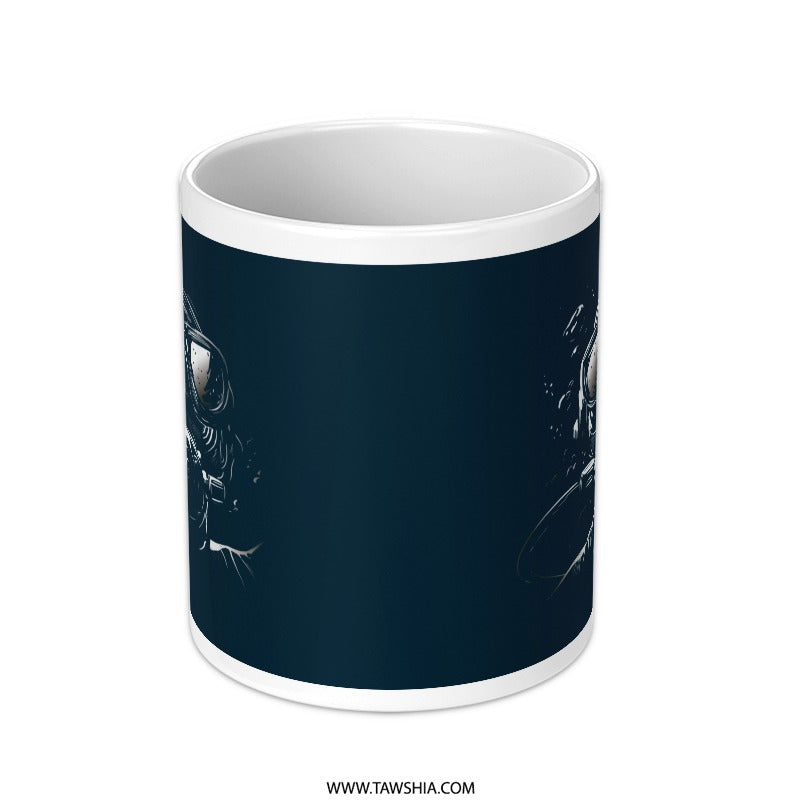 Astronaut Helmet Design Dark Blue Coffee Mug product