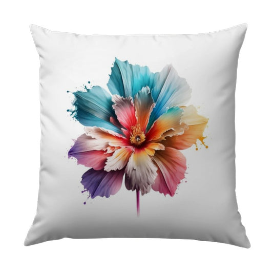 Colorful Floral Pillow, Artistic Flower Throw Pillow, Home Decor Accent Pillow, Decorative Floral Cushion, Botanical Pillow Design - Tawshia