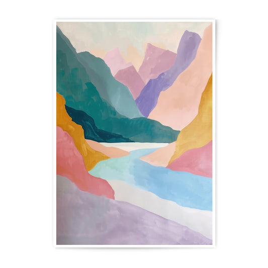 Abstract Mountain Photographic Print, Pastel Landscape Art, Modern Wall Decor, Colorful Nature Photography, Home Decor Gift - Tawshia