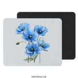 Blue Poppy Mouse Pad, Floral Computer Accessory, Botanical Desk Decor, Flower Mousepad, Gift for Her, Office Decor, Cute Desk Mat - Tawshia