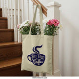But First Coffee Tote Bag, Coffee Lover Gift, Caffeine Addict Bag, Funny Quote Tote, Coffee Design Bag, Everyday Carry Bag - Tawshia