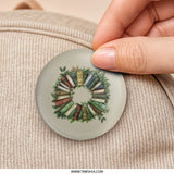 Book Wreath Pinback Button, Book Lover Gift, Reader Present, Cute Pin, Bookish Accessories, Librarian Gift, Unique Button - Tawshia