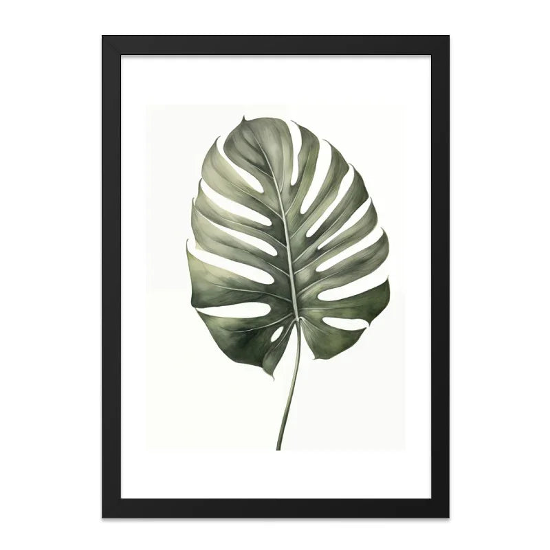 Monstera Leaf Wall Art, Botanical Print, Tropical Decor, Plant Wall Decor, Modern Art Print, Nature Art, Home Decor - Tawshia