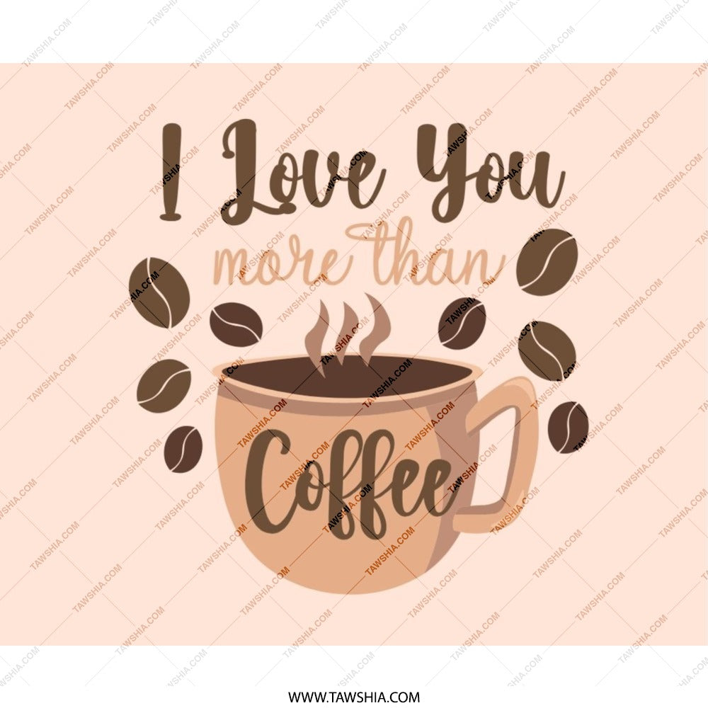 Coffee Lover Mouse Pad, I Love You More Than Coffee, Cute Coffee Gift, Coffee Bean Design, Office Decor, Coffee Art, Gift for Her - Tawshia