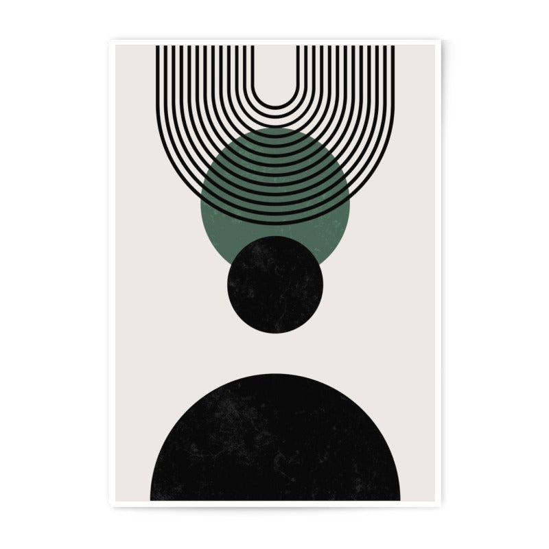 Modern Abstract Art Photographic Print, Geometric Circle Wall Decor, Minimalist Home Art, Scandinavian Design, Trendy Poster - Tawshia