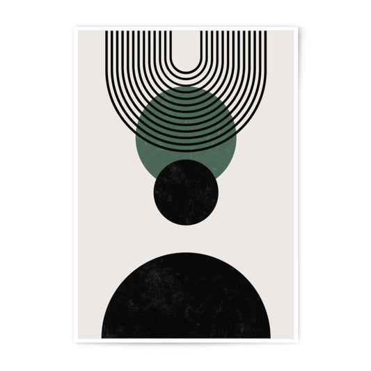 Modern Abstract Art Photographic Print, Geometric Circle Wall Decor, Minimalist Home Art, Scandinavian Design, Trendy Poster - Tawshia