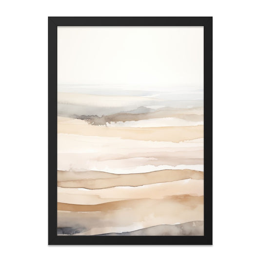 Abstract Watercolor Landscape Wall Art, Neutral Tones Painting Print, Modern Minimalist Decor, Serene Home Art, Calming Wall Decor - Tawshia