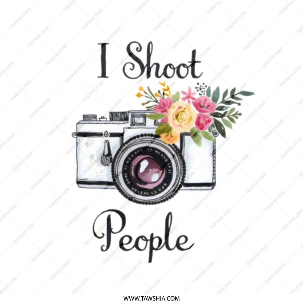 Photography Tote Bag, I Shoot People Floral Camera Design, Photo Gift, Camera Lover Gift, Photographer, Funny Camera Tote - Tawshia