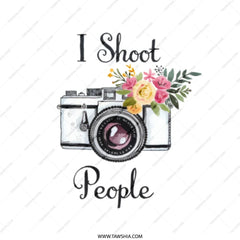 Photography Tote Bag, I Shoot People Floral Camera Design, Photo Gift, Camera Lover Gift, Photographer, Funny Camera Tote - Tawshia