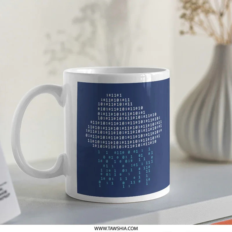 Coding Binary Skull Printed Coffee Mug product