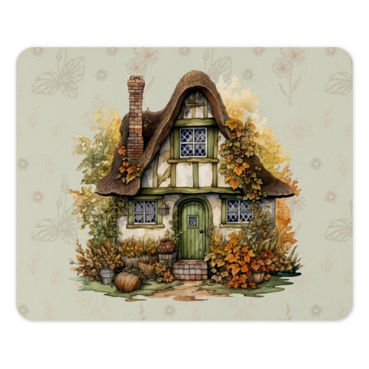 Cottage MousePad, Autumn House Desk Decor, Watercolor Mouse Pad, Rustic Home Office, Countrycore Aesthetic, Cottagecore Gift, Cute PC Gamer - Tawshia
