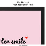 Her Smile Brightens Art, Inspirational Wall Art, Positive Quote Decor, Uplifting Wall Decor, Smile Art Print, Motivation Home Art - Tawshia