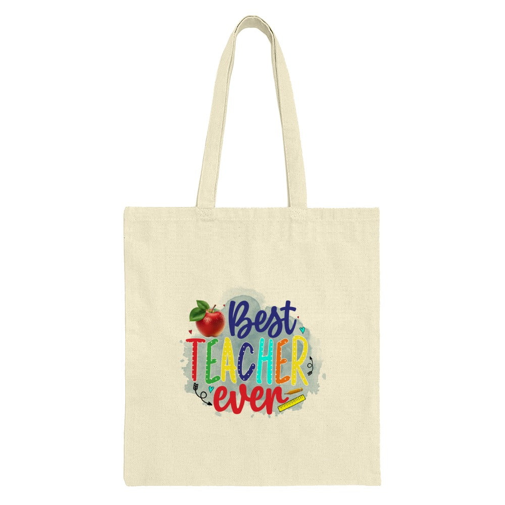 Best Teacher Ever Tote Bag, Teacher Appreciation Gift, End of Year Gift, Thank You Teacher Gift Bag, Teacher Tote Bag - Tawshia