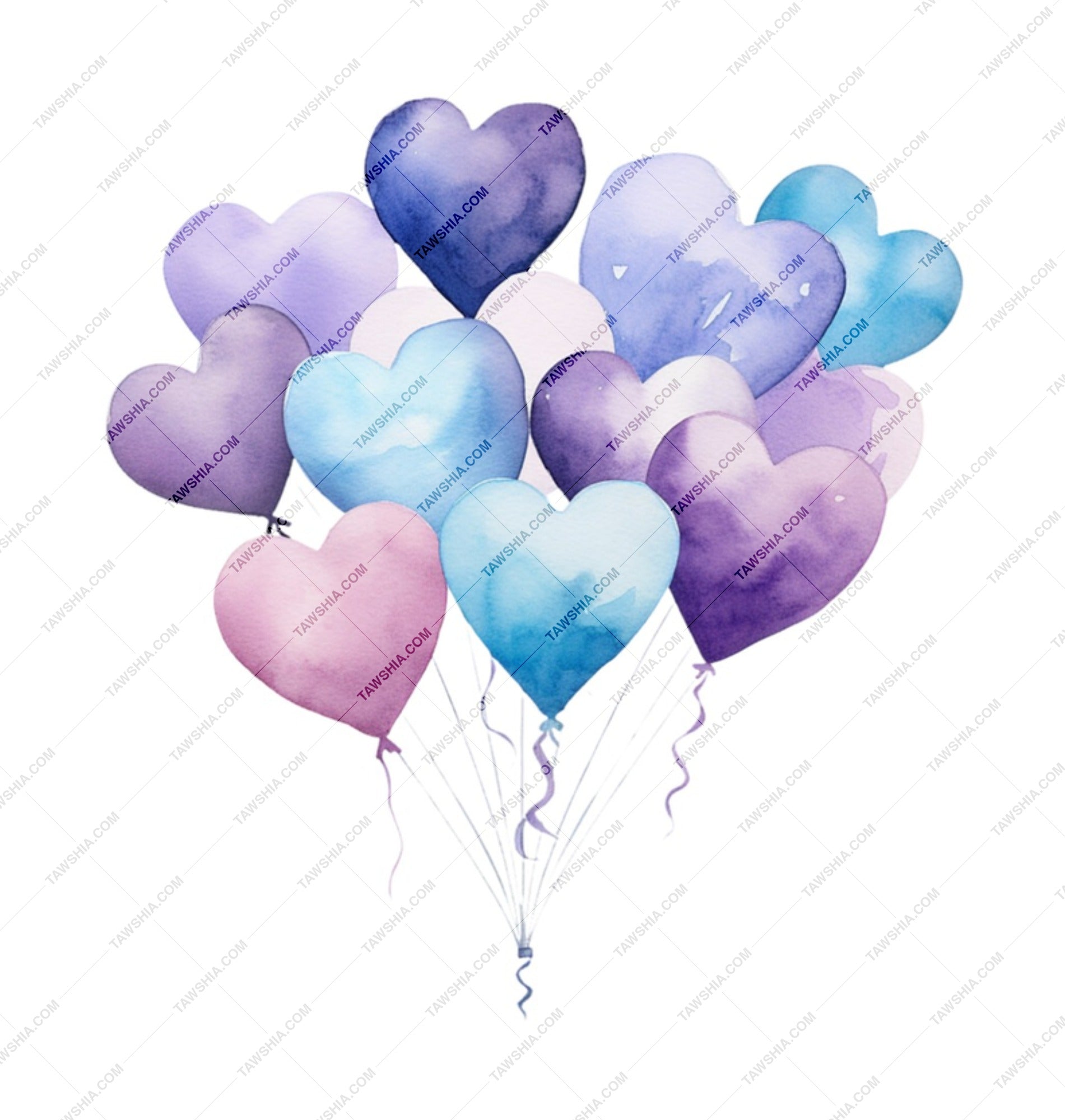 Heart Balloons Mug, Watercolor Heart Art, Unique Coffee Mug, Love Gift Idea, Valentine's Day Gift, Cute Mug SKU: MG10004214 - Tawshia