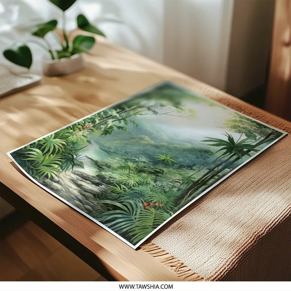 Tropical Forest Photographic Print, Jungle Landscape Art, Lush Greenery Wall Decor, Serene Nature Photo, Home Decor, Unique Gift Idea - Tawshia