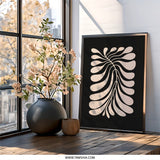 Minimalist Wall Art, Abstract Leaves Print, Beige and Black Botanical Art, Modern Home Decor, Nature Inspired Artwork, Gallery Wall Art - Tawshia