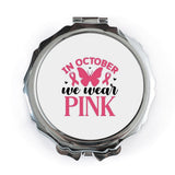 Pink Ribbon Pocket Mirror, October Breast Cancer Awareness Gift, Butterfly Mirror, Awareness Mirror, Cute Compact Mirror for Her - Tawshia