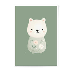 Cute Bear Photographic Prints, Floral Bear Art, Nursery Decor, Animal Wall Art, Kids Room Decor, Baby Shower Gift - Tawshia