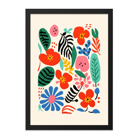 Floral Wall Art Print, Colorful Flowers, Modern Wall Decor, Botanical Art, Nature Inspired Design, Abstract Floral Art (137 characters) - Tawshia