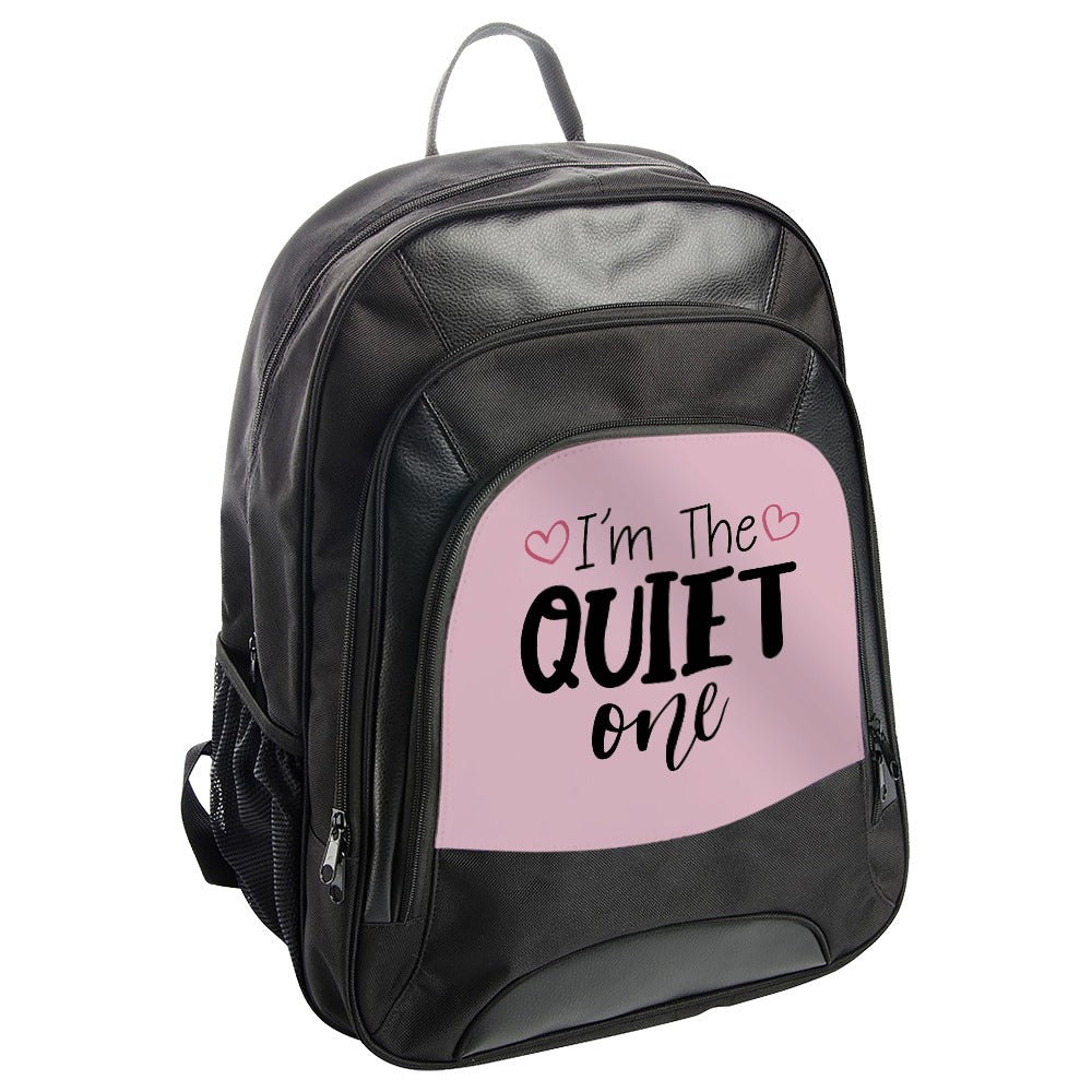 I am The Quiet One Backpack, Introvert Backpack, School Backpack, College Backpack, Funny Backpack, Pink and Black Backpack, Novelty - Tawshia