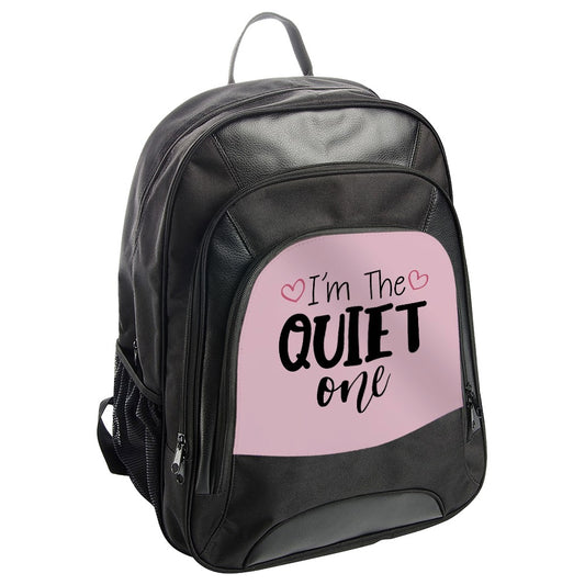 I am The Quiet One Backpack, Introvert Backpack, School Backpack, College Backpack, Funny Backpack, Pink and Black Backpack, Novelty - Tawshia