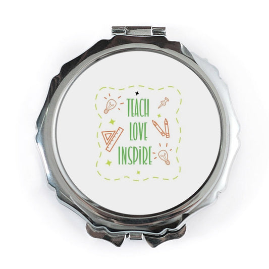 Teach Love Inspire Pocket Mirror, Teacher Gift, Appreciation Gift, Pocket Mirror for Teachers, School Teacher Present, Teacher's Day Gift - Tawshia