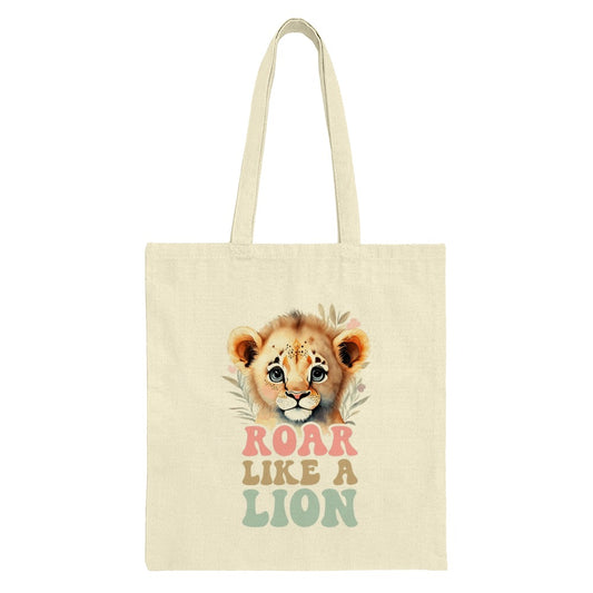 Cute Lion Tote Bag, Roar Like a Lion Design, Animal Lover Gift, Trendy Tote Bag, Unique Illustration, Everyday Bag, Gift Idea - Tawshia