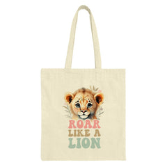 Cute Lion Tote Bag, Roar Like a Lion Design, Animal Lover Gift, Trendy Tote Bag, Unique Illustration, Everyday Bag, Gift Idea - Tawshia